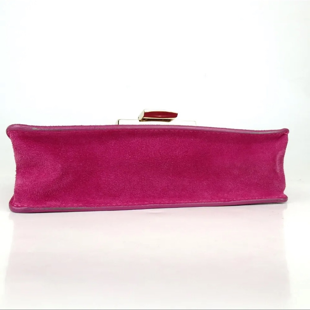 AUTH JIMMY CHOO 2way Handbag Suede Patent Leather RARE Barbie Pink - Picture 9 of 13